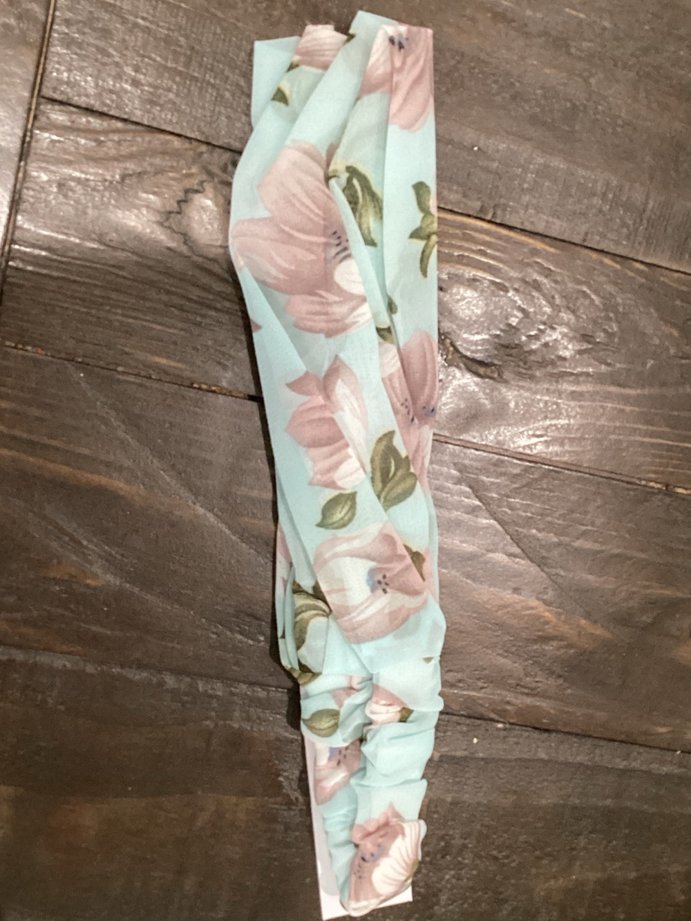 Floral Twist Headband in Mint and Blush